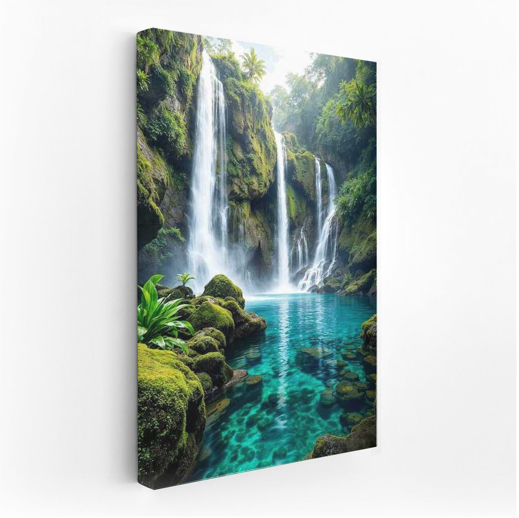 Emerald Falls in the Heart of the Forest: Natural Scenery and Waterfalls