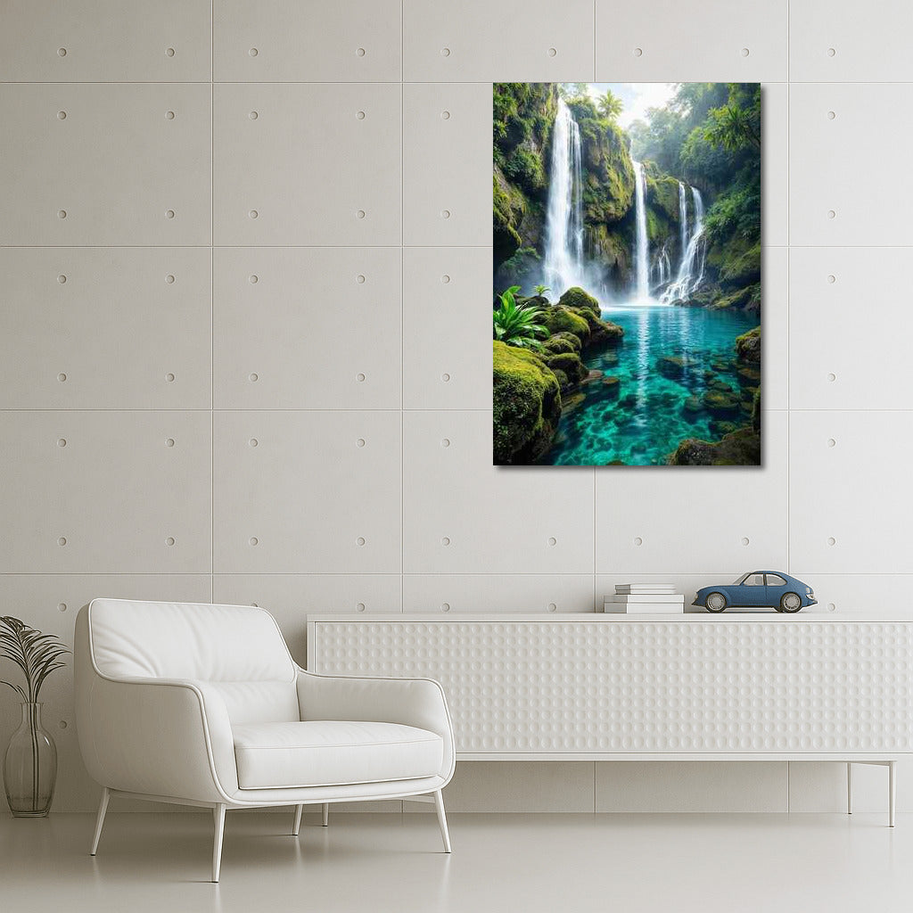 Emerald Falls in the Heart of the Forest: Natural Scenery and Waterfalls