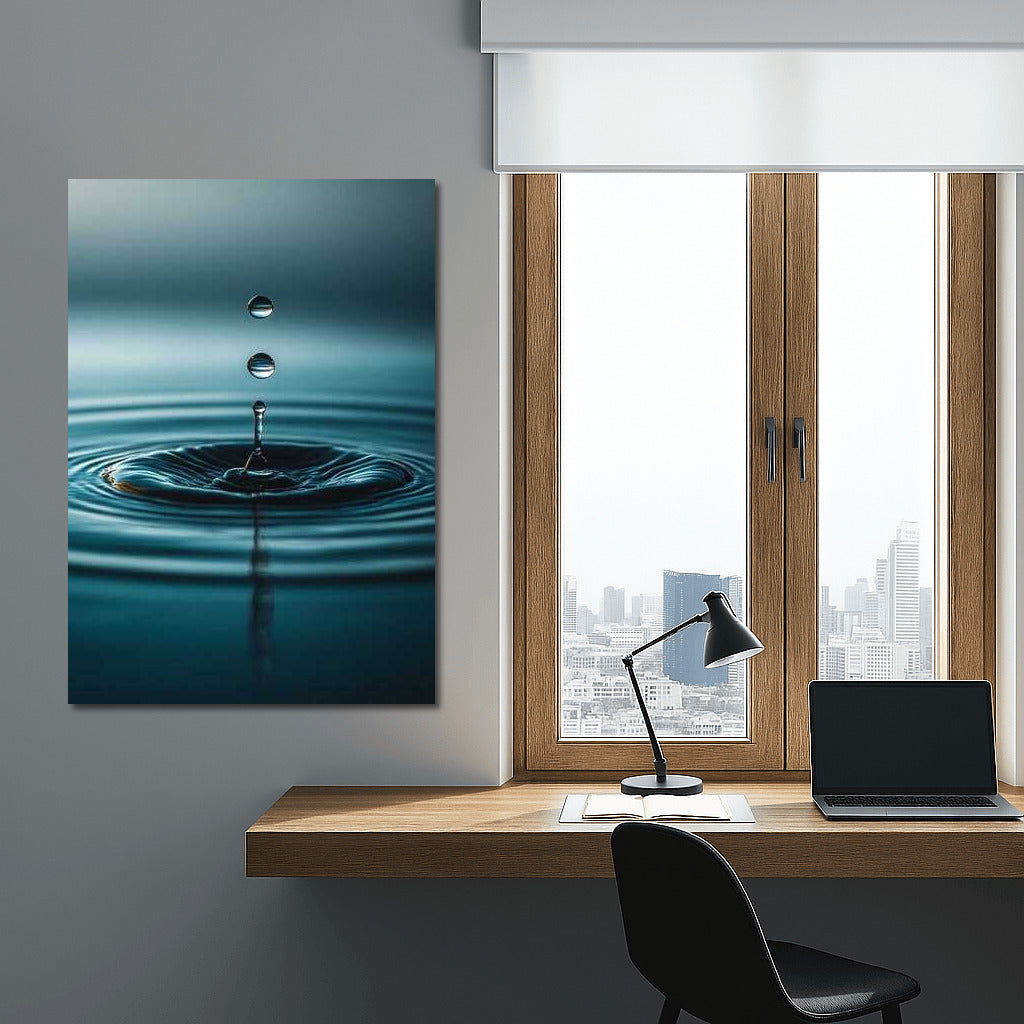 Frozen Drop: Waves of Tranquility in a Natural Water Landscape