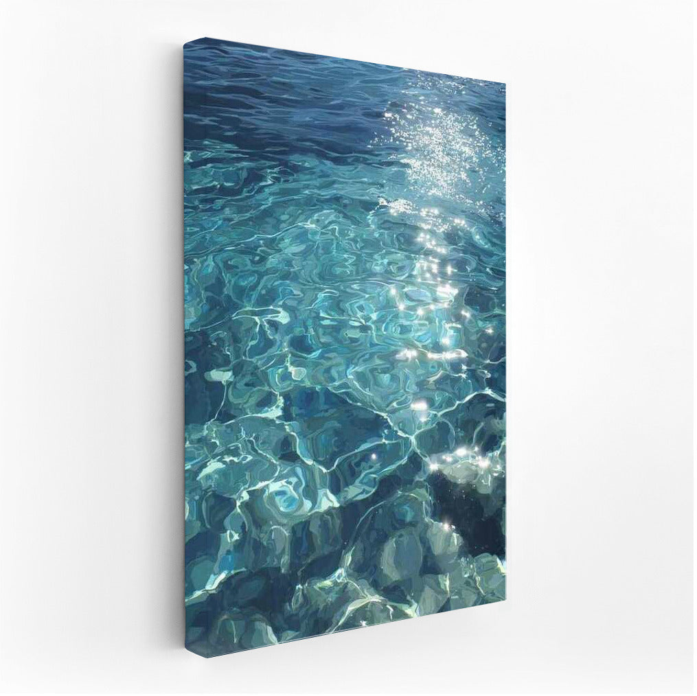 Sun Glare on Blue Depths: Water Landscape