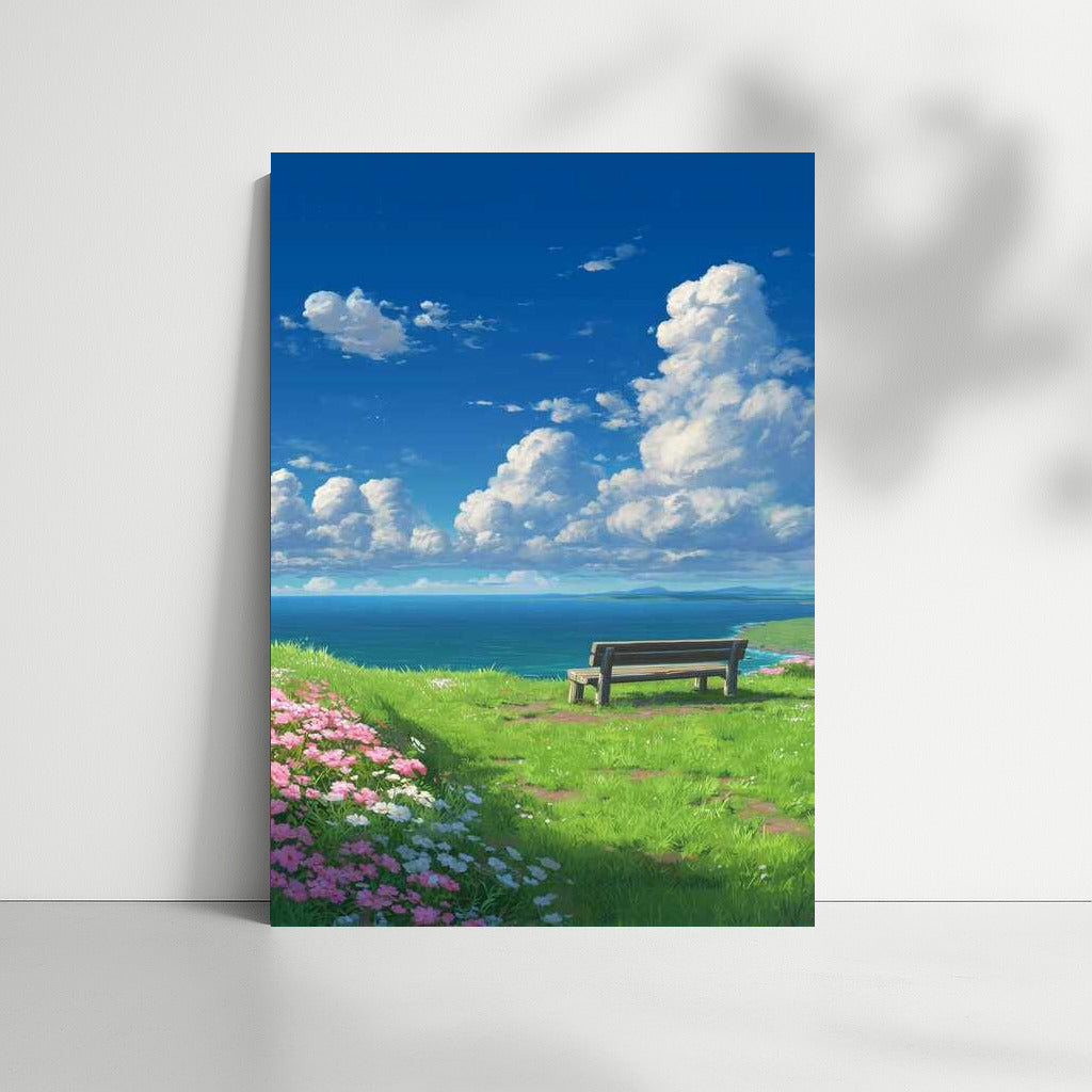 Summer Paradise: Serene Sea and Blooming Meadows