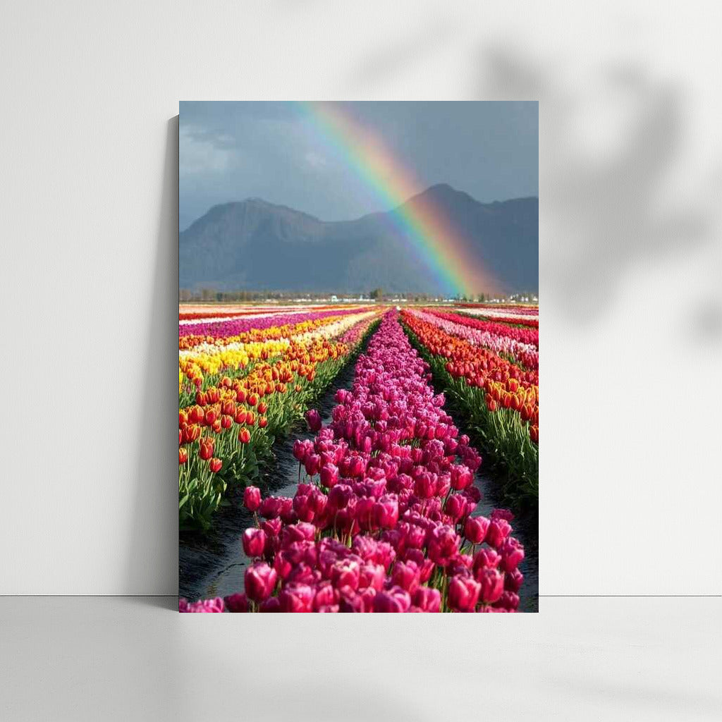 Spring Tulip Carpet: Rainbow Over the Mountains