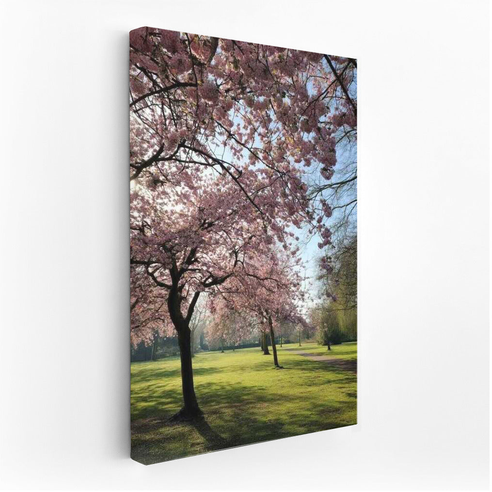 Spring Awakening: Blooming Trees and Bright Landscape