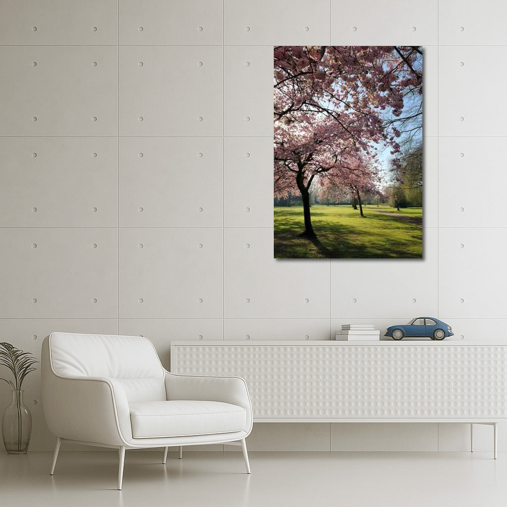 Spring Awakening: Blooming Trees and Bright Landscape