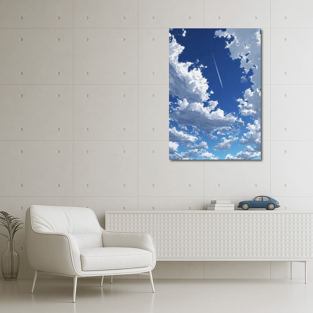 Floating Clouds: Clear Skies in Nature Landscapes