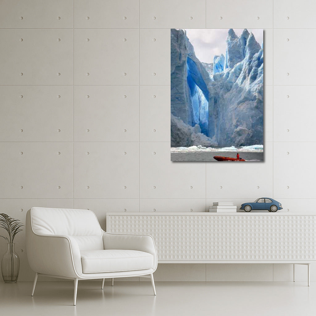The Majesty of Icebergs: Ice Arches and the Colourful Boat