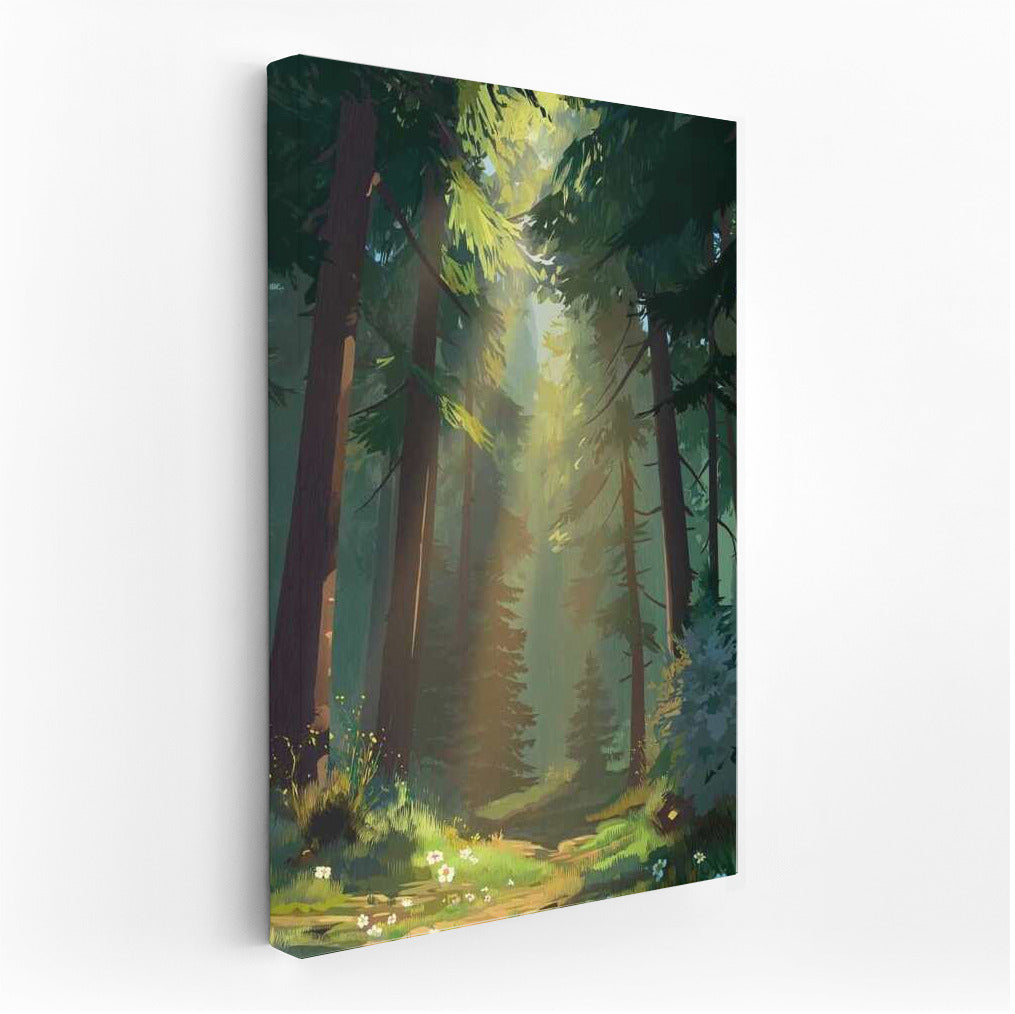 Sun Rays in the Forest: Harmony of Nature