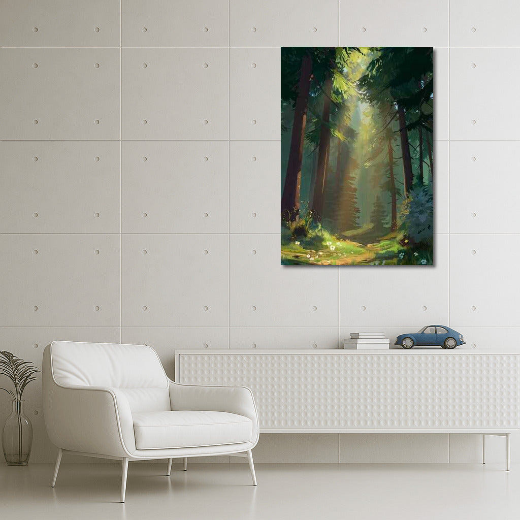 Sun Rays in the Forest: Harmony of Nature
