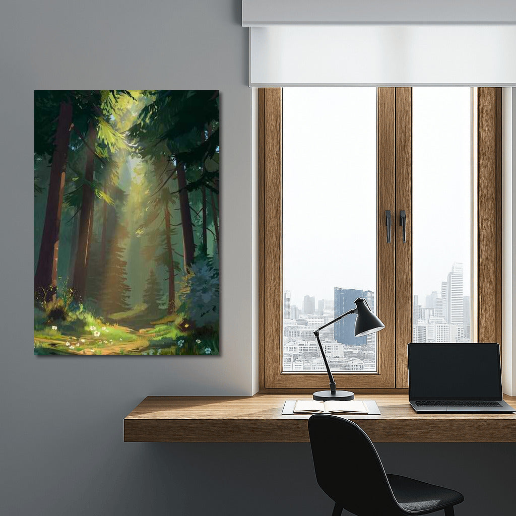 Sun Rays in the Forest: Harmony of Nature