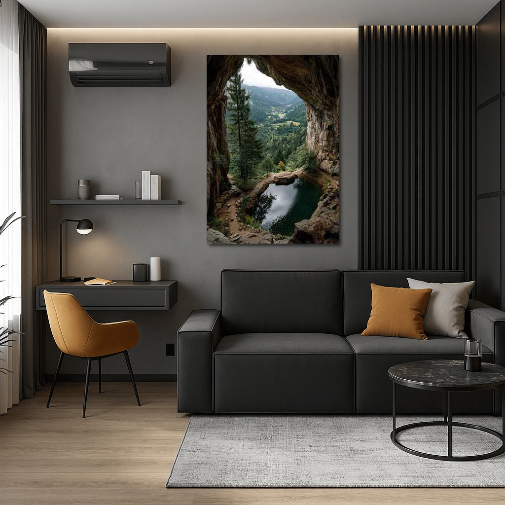 Grotto in Green Valleys: Natural Landscapes and Canyons