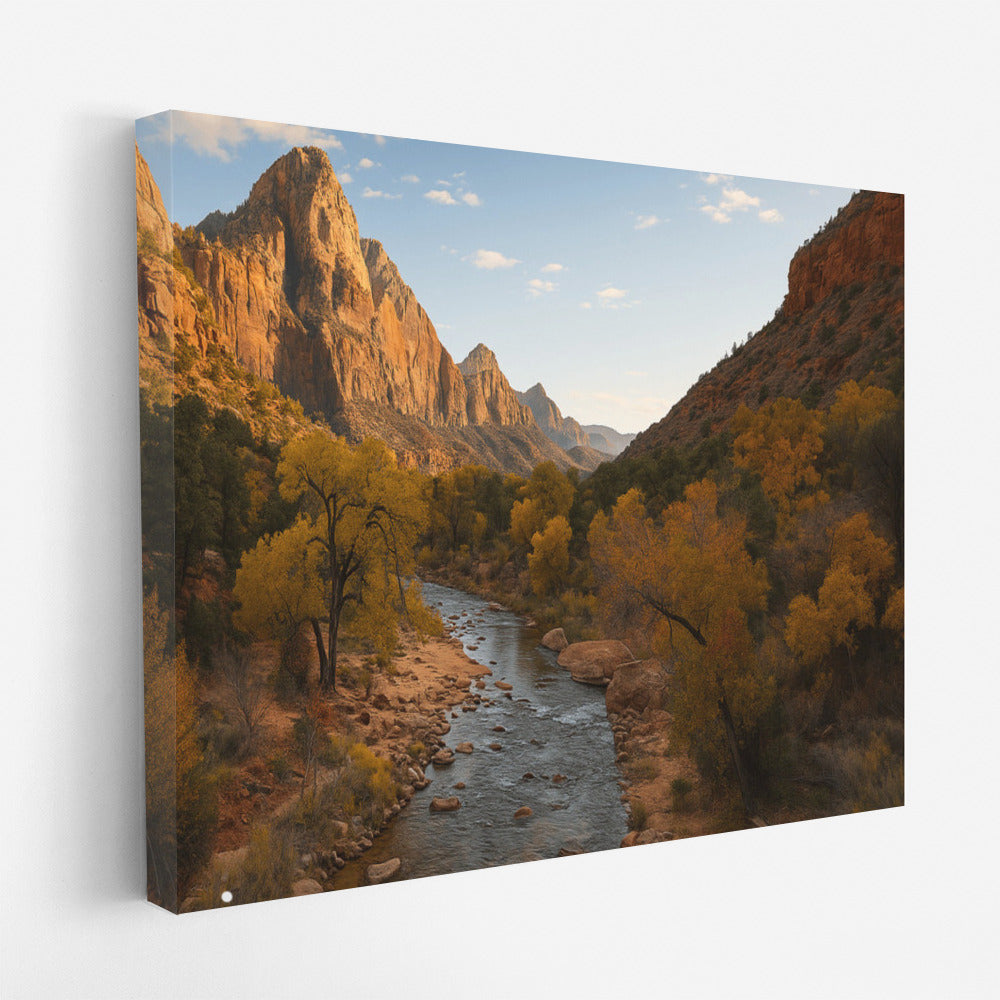 Nature's Majesty: Zion National Park Utah - Mountain Scenery and River