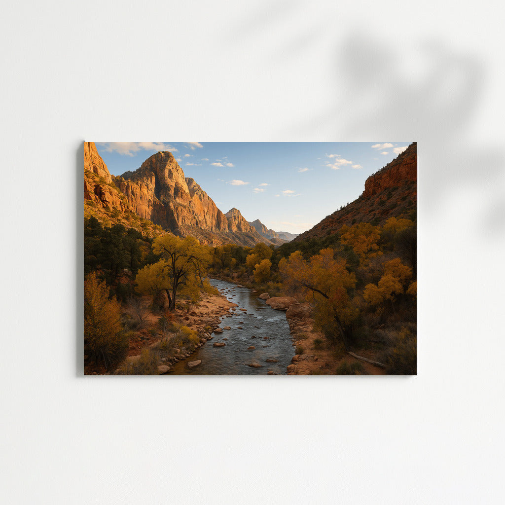 Nature's Majesty: Zion National Park Utah - Mountain Scenery and River