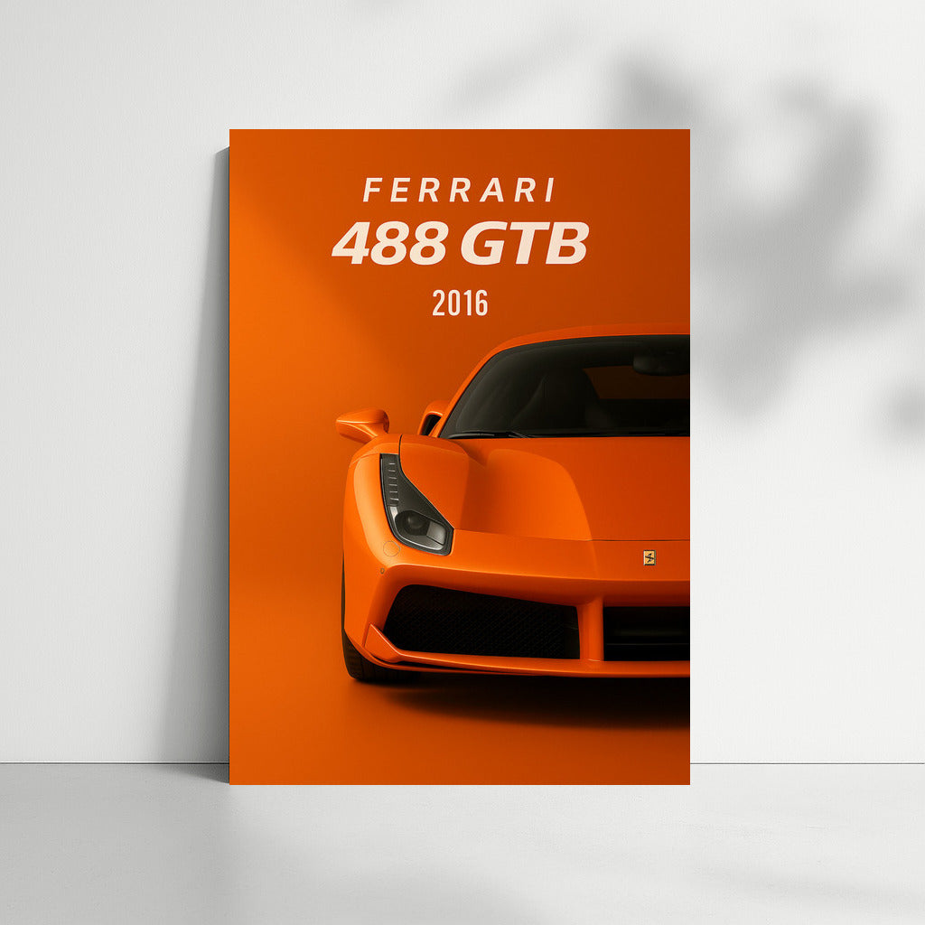 Fiery Ferrari 488 GTB: The Embodiment of Speed in Orange