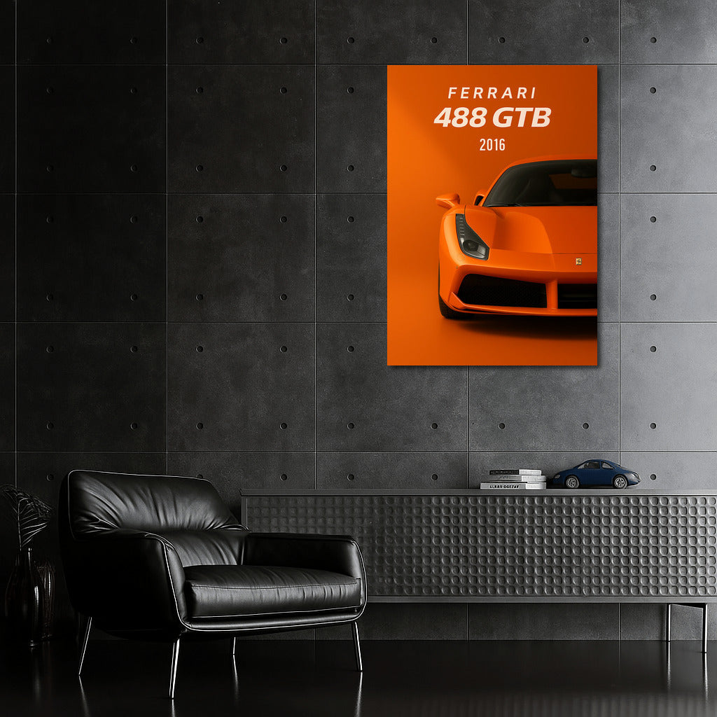 Fiery Ferrari 488 GTB: The Embodiment of Speed in Orange