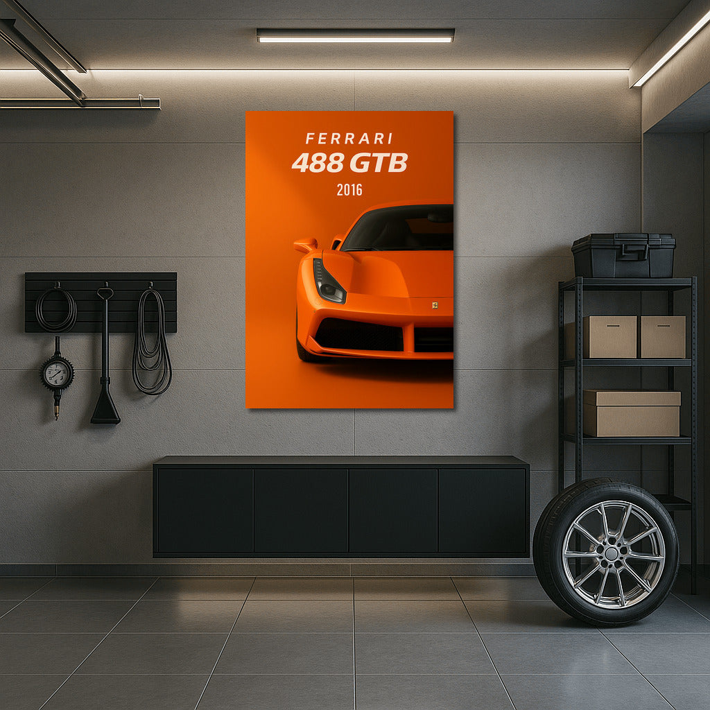 Fiery Ferrari 488 GTB: The Embodiment of Speed in Orange