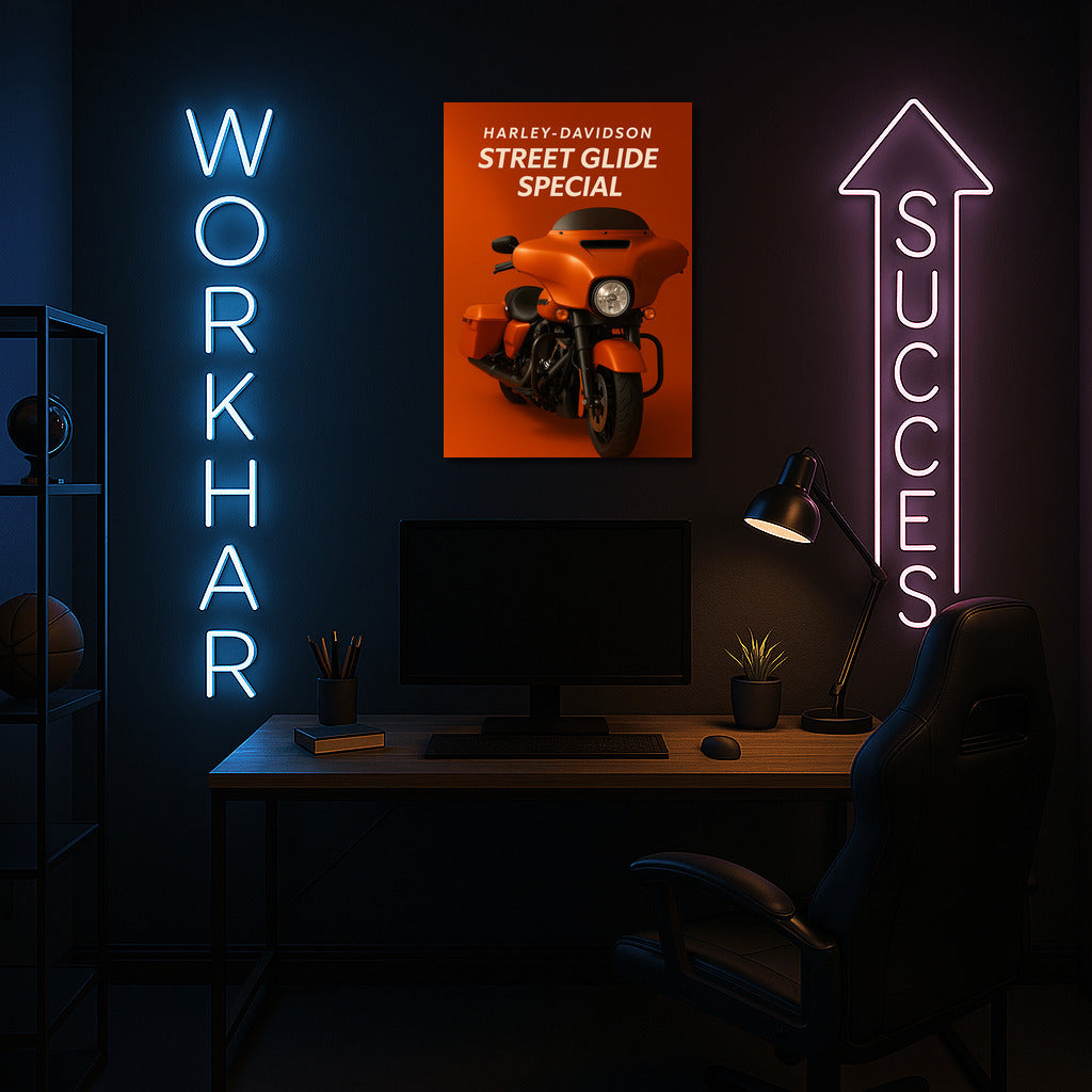 Harley Davidson Street Glide Special Orange: Freedom on Canvas