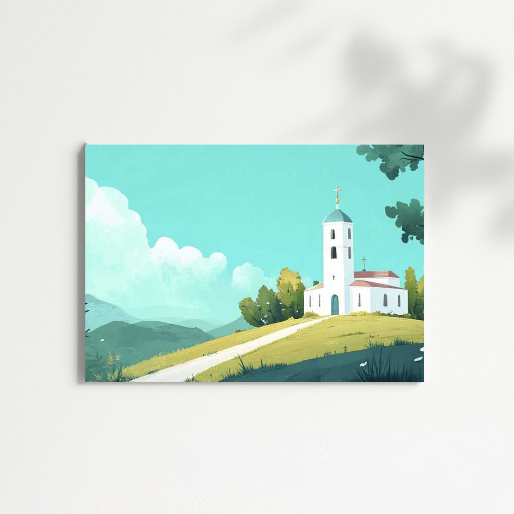 Summer Landscape with Cardboard Church: Peace and Tranquility