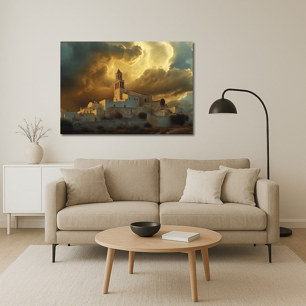 The Grandeur of the Church under a Dramatic Sky