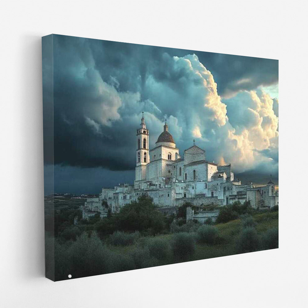 The Grandeur of the Temple under the Dramatic Sky