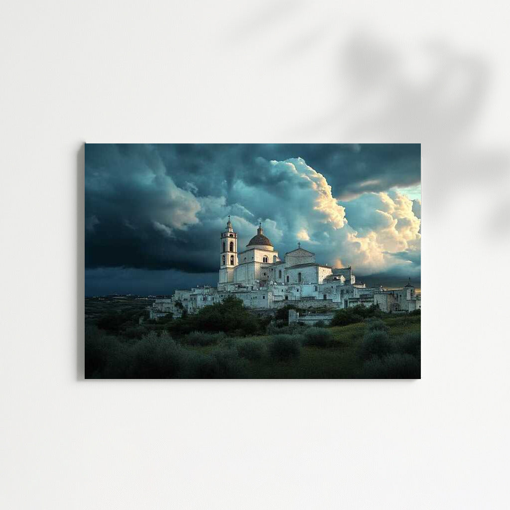 The Grandeur of the Temple under the Dramatic Sky