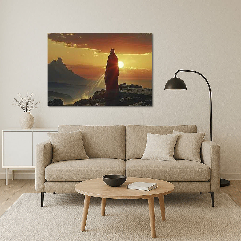 Jesus on Top: Sunset Illumination