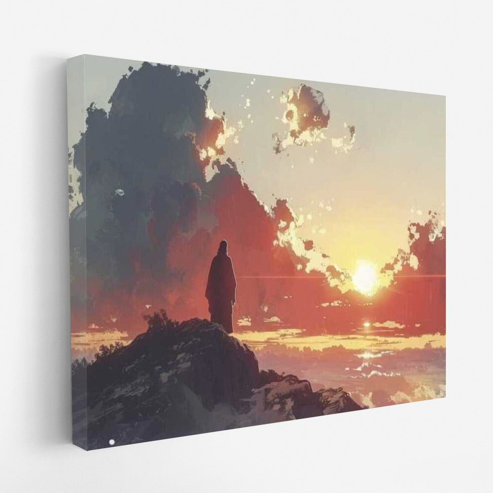 Jesus on the Mountain: Sunset Awakening