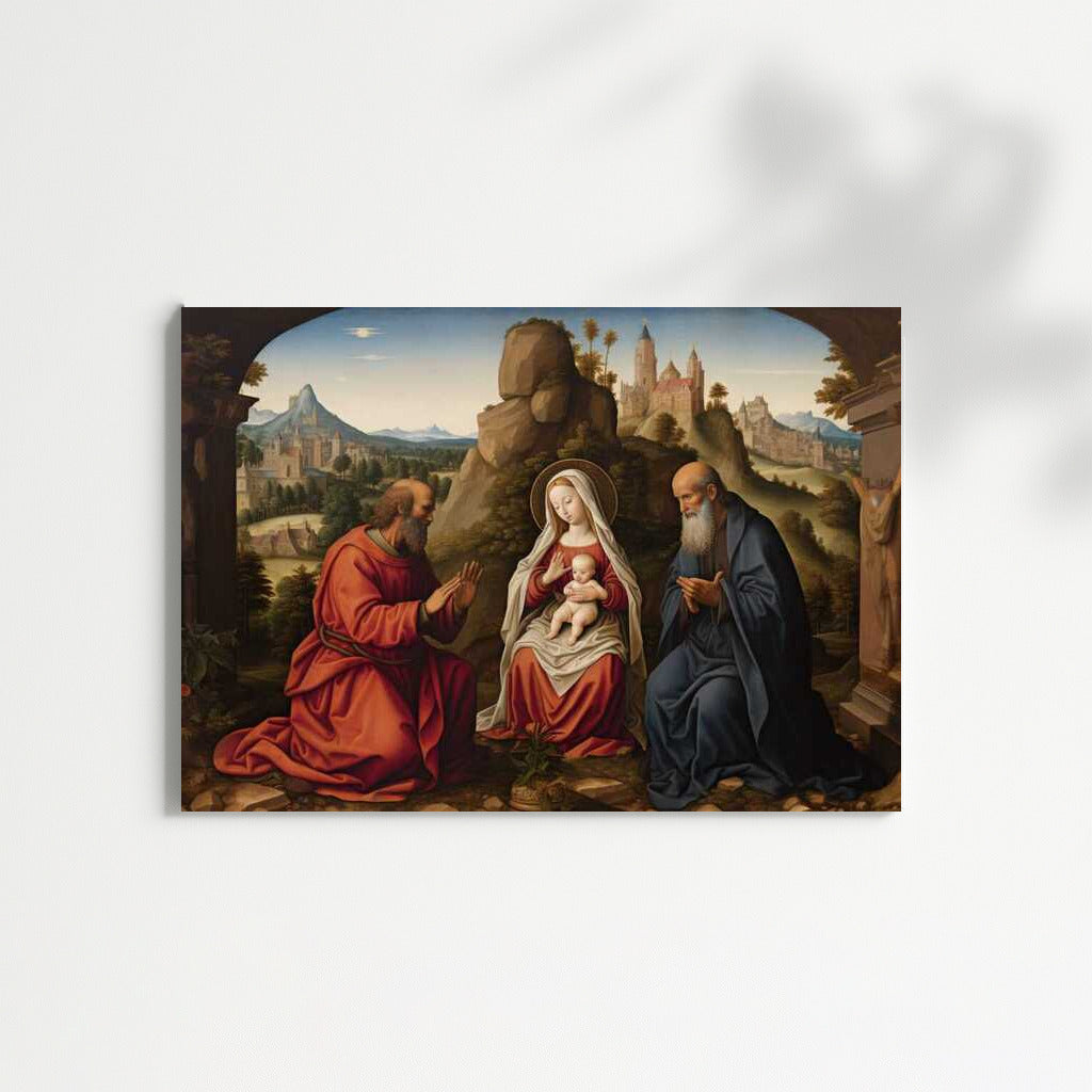 Divine Scene: Virgin Mary in Oil Painting