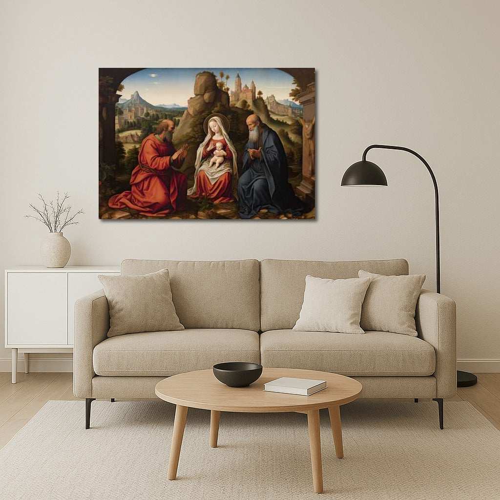 Divine Scene: Virgin Mary in Oil Painting