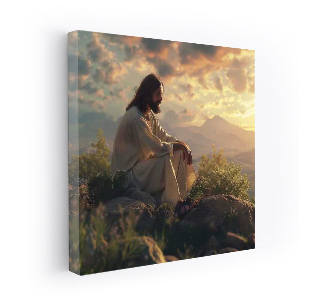Jesus Christ in Reflections at Sunset