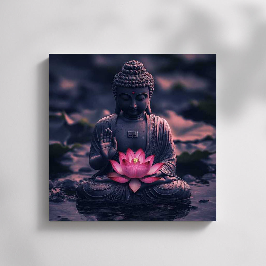 Buddha with Lotus: Harmony and Enlightenment