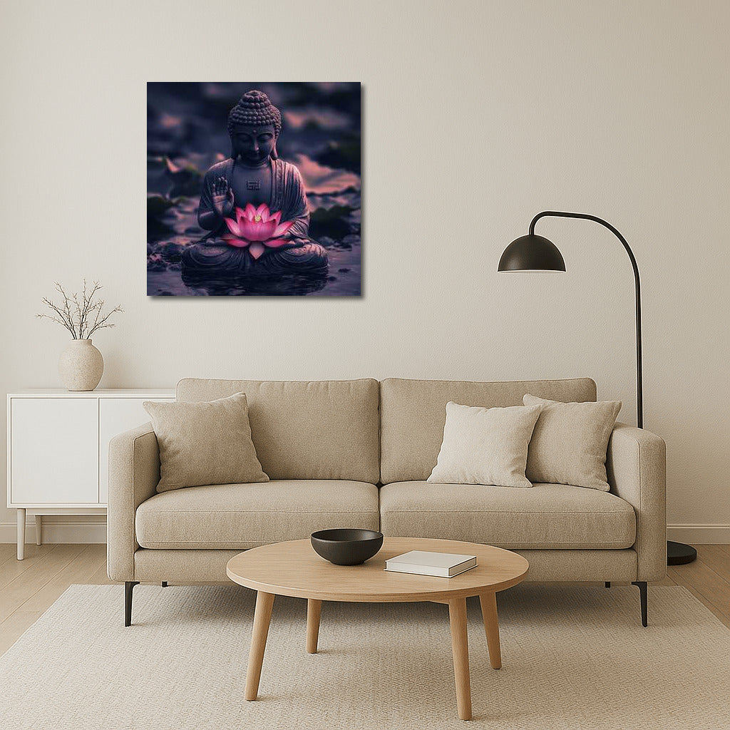 Buddha with Lotus: Harmony and Enlightenment