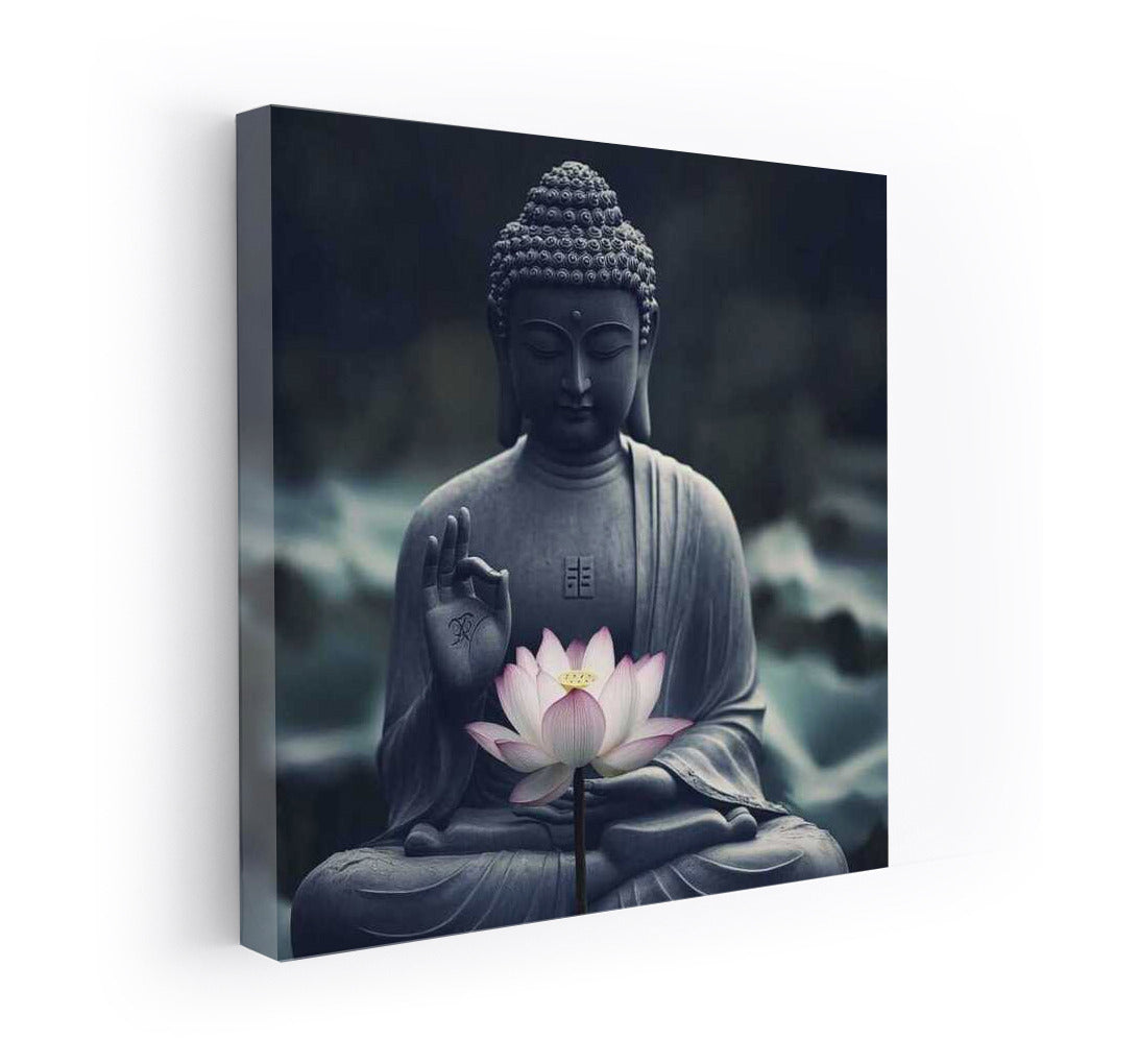 Buddha with Lotus: Harmony and Enlightenment