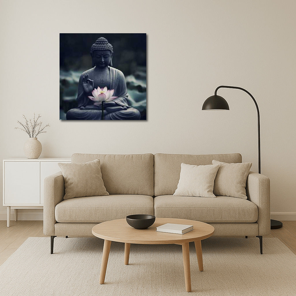 Buddha with Lotus: Harmony and Enlightenment