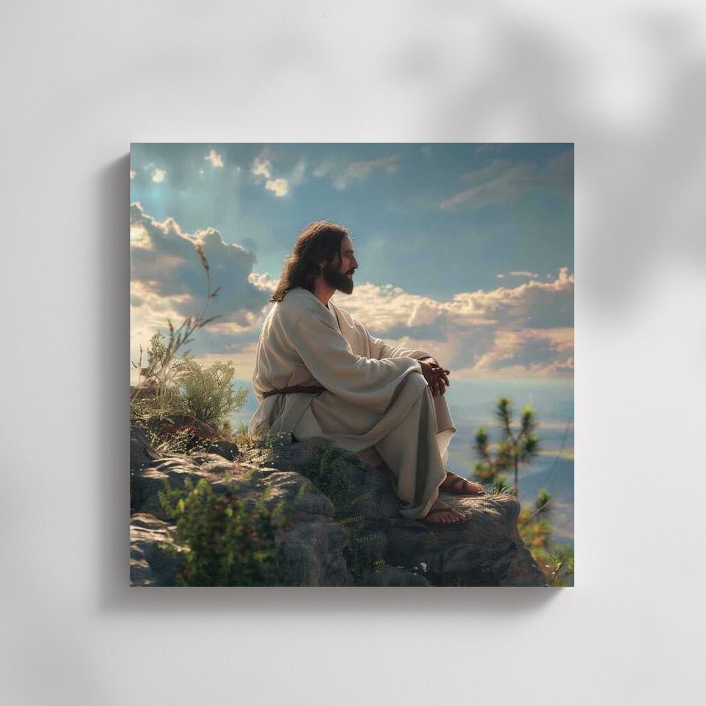 Jesus in Contemplation: Spiritual Harmony on the Mountainside