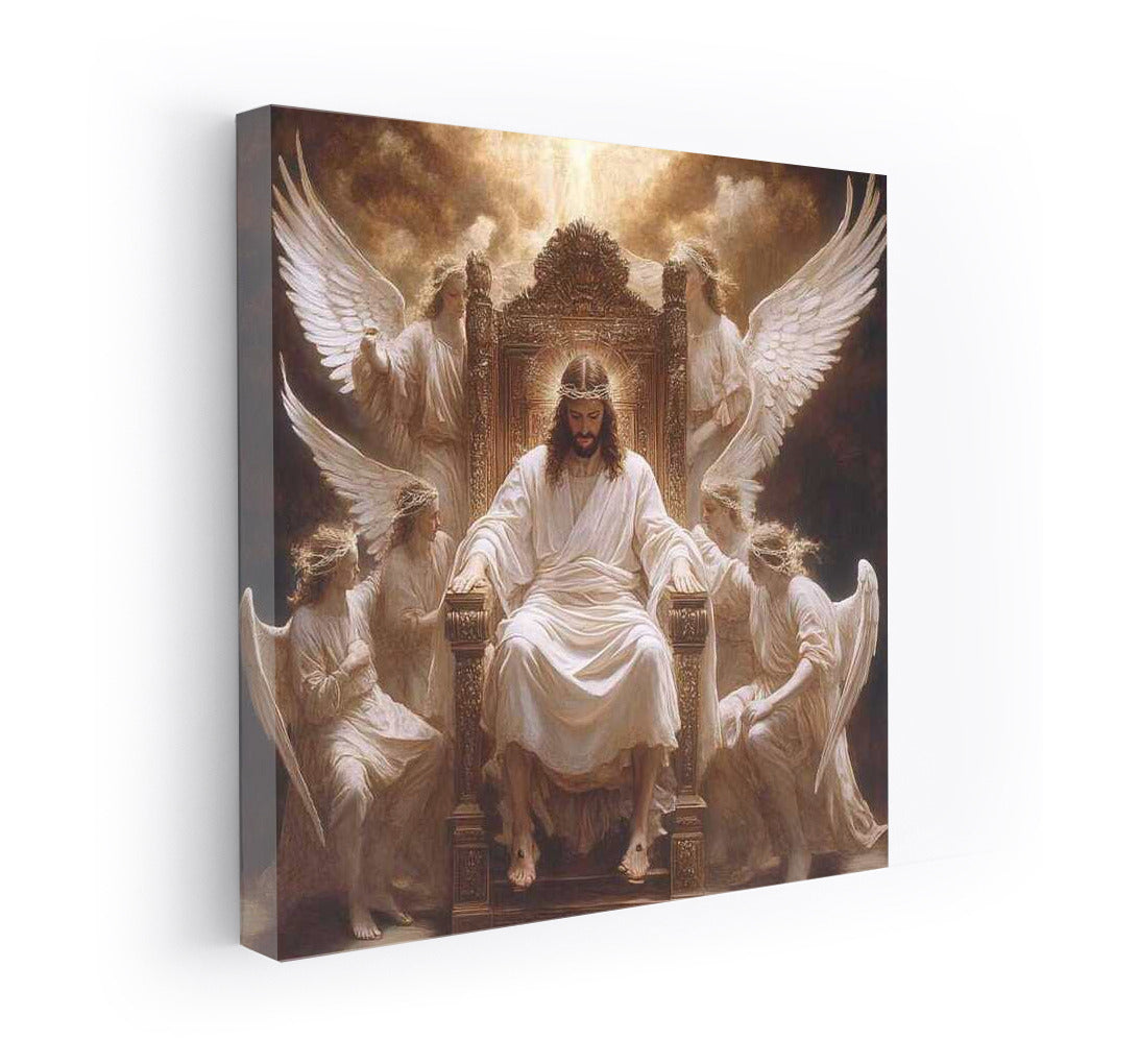 Jesus Surrounded by Angels: Majesty and Peace