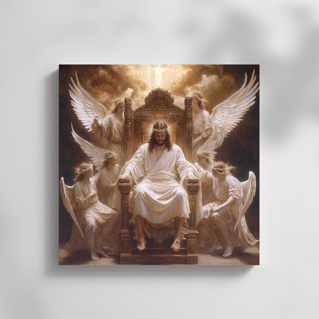 Jesus Surrounded by Angels: Majesty and Peace
