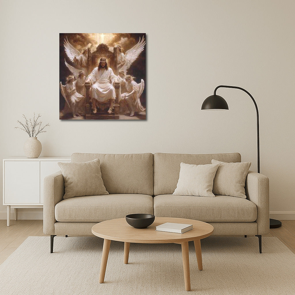 Jesus Surrounded by Angels: Majesty and Peace
