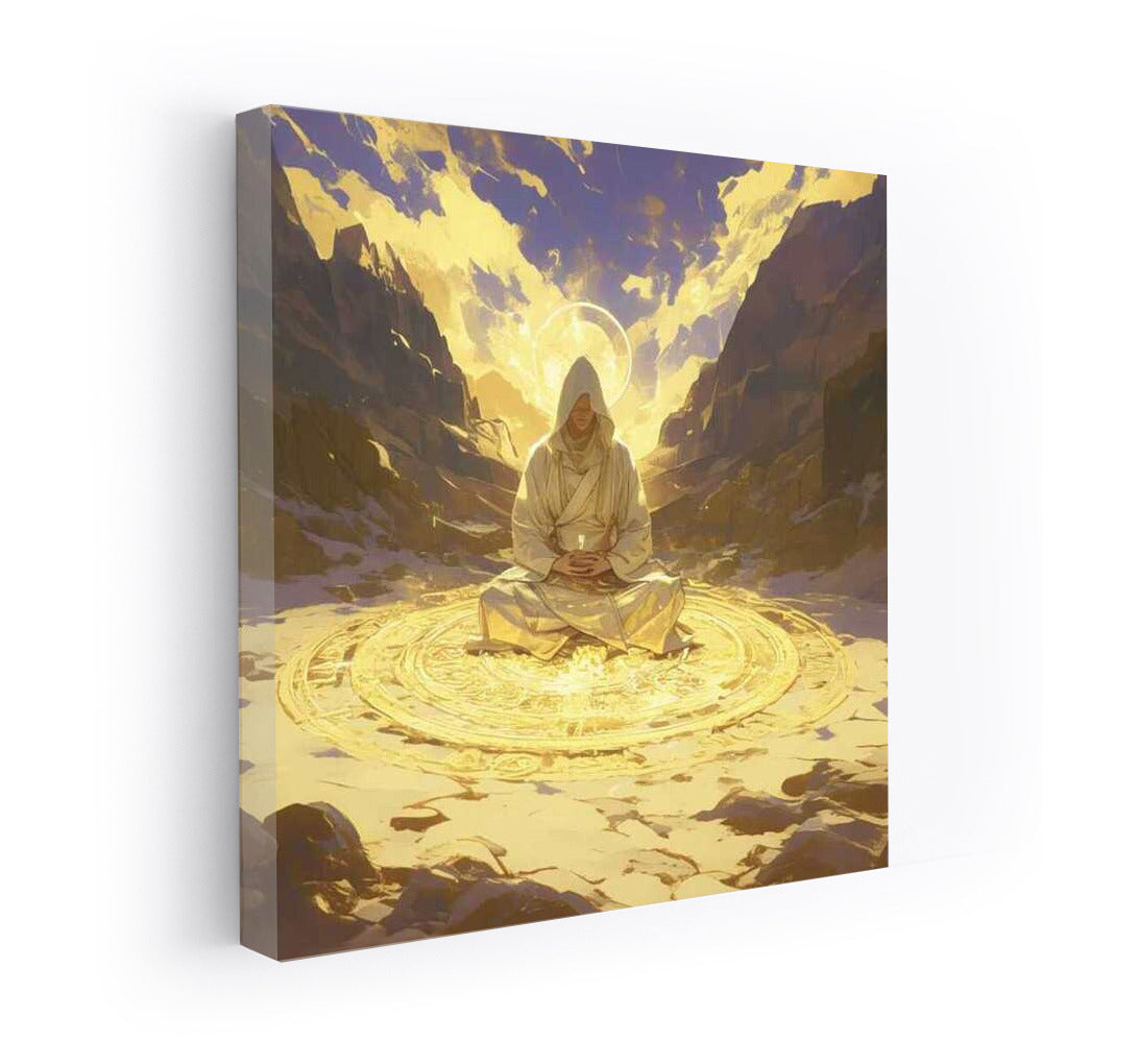Golden Glow: Monk in Meditation