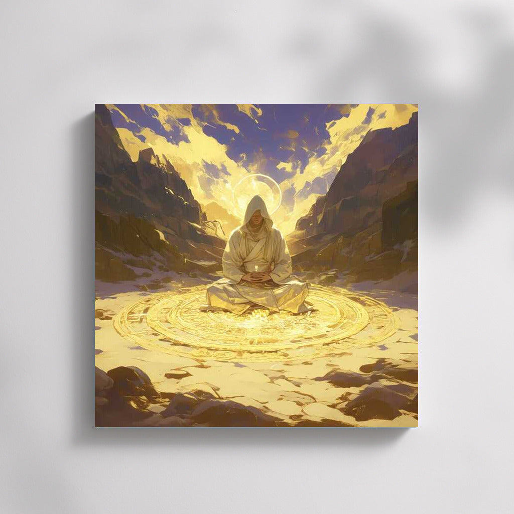 Golden Glow: Monk in Meditation