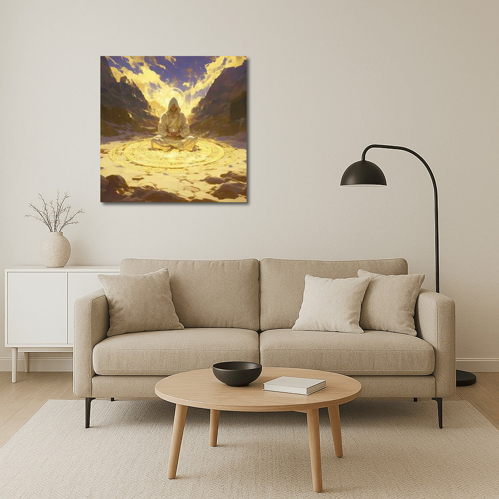 Golden Glow: Monk in Meditation