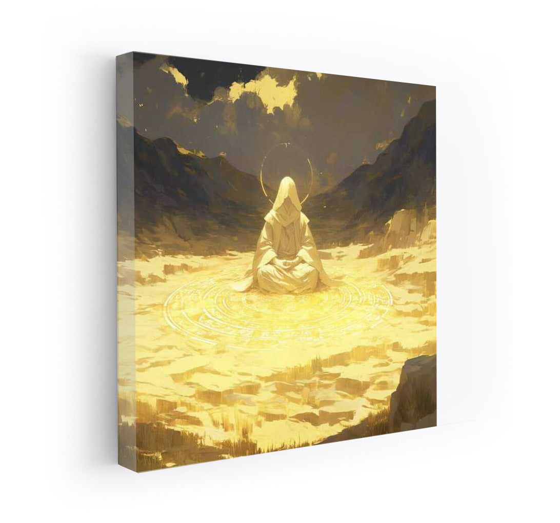 Monk in Meditation: Immersion in Light and Tranquility