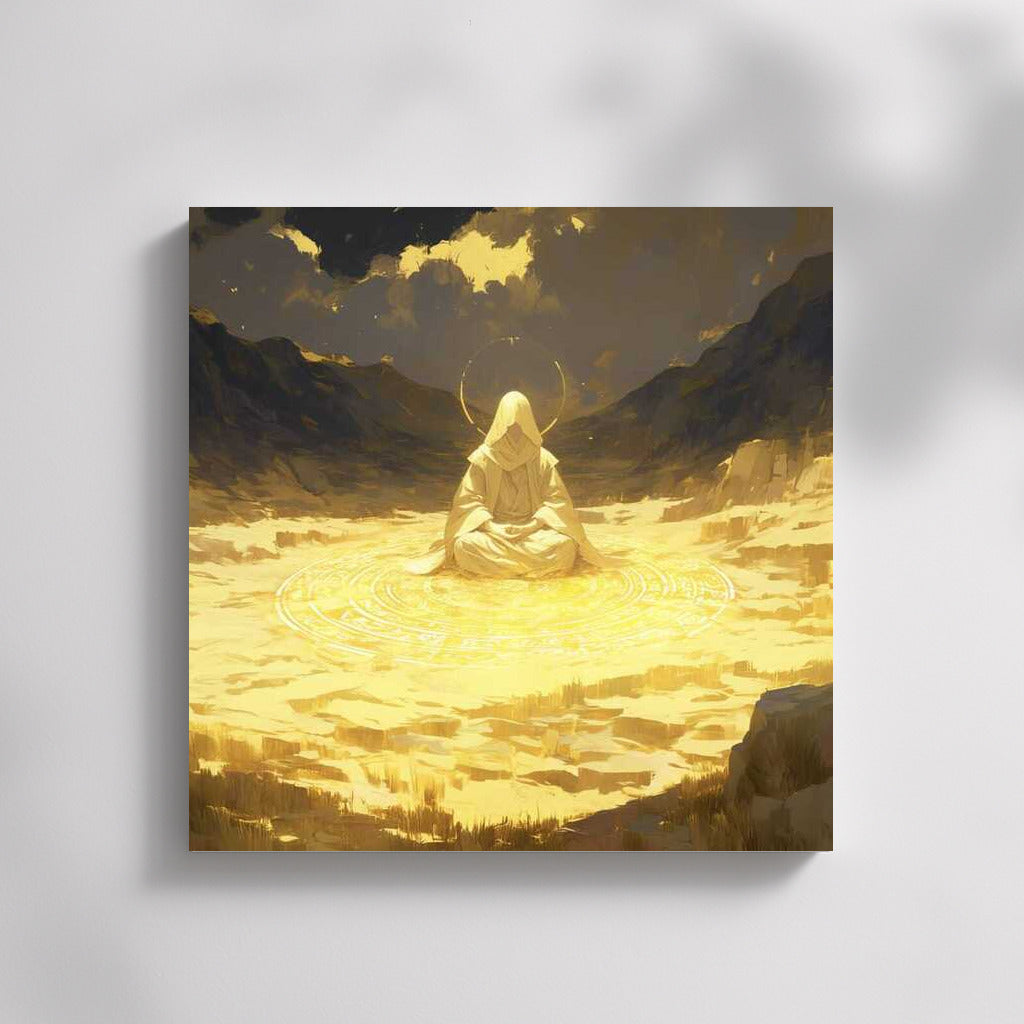 Monk in Meditation: Immersion in Light and Tranquility