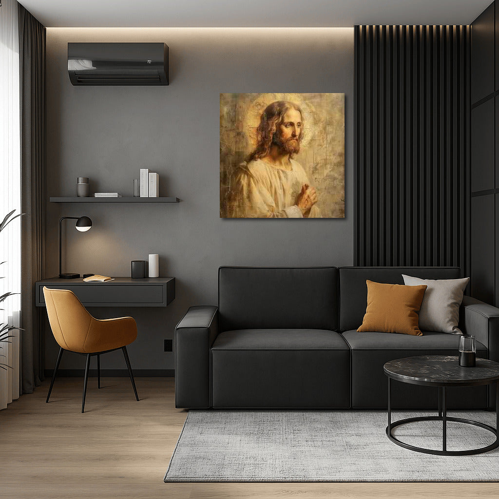 Sacred Harmony: Oil Portrait of Jesus
