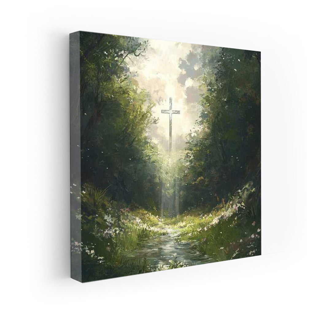 Cross in the Forest: Light of Spiritual Harmony