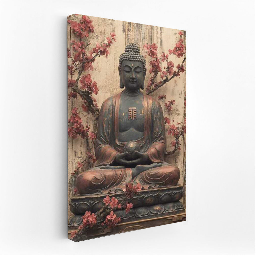 Buddha in Blooming Oasis: Tranquility and Harmony
