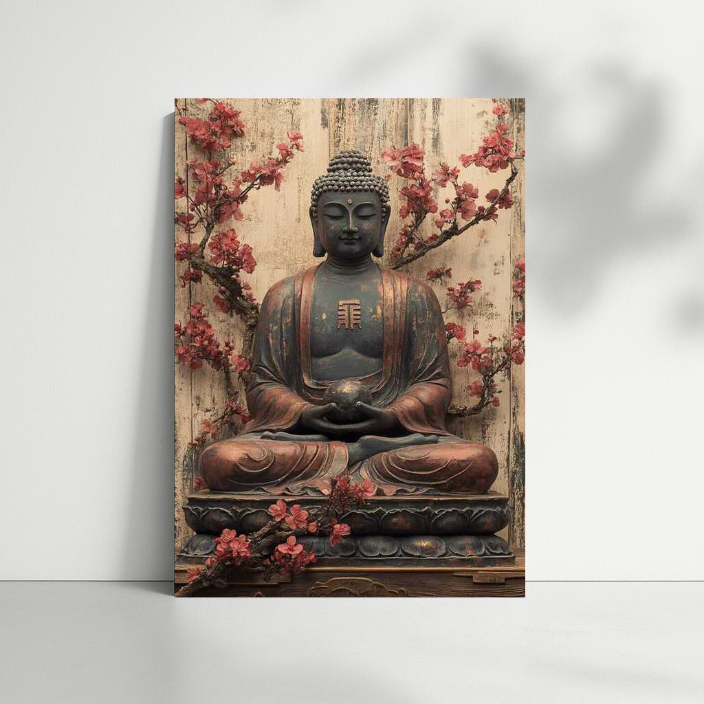 Buddha in Blooming Oasis: Tranquility and Harmony