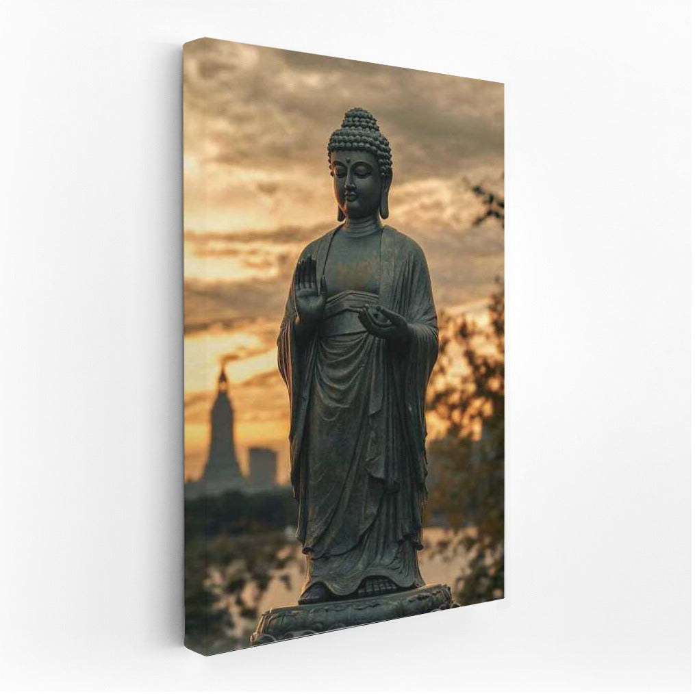 Sunset Tranquility: Buddha's Wisdom