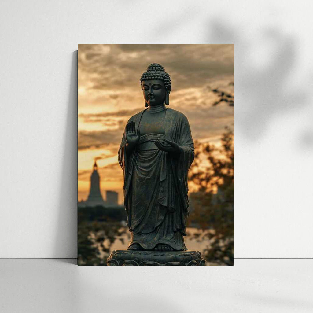 Sunset Tranquility: Buddha's Wisdom