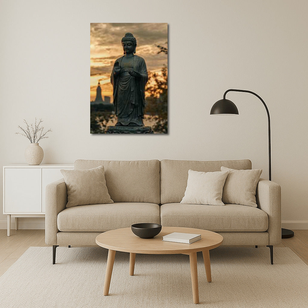 Sunset Tranquility: Buddha's Wisdom