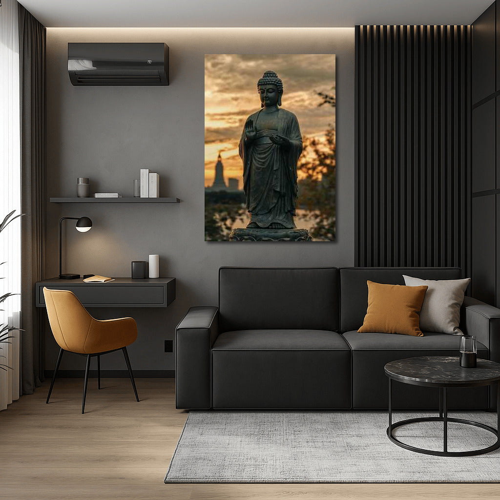 Sunset Tranquility: Buddha's Wisdom